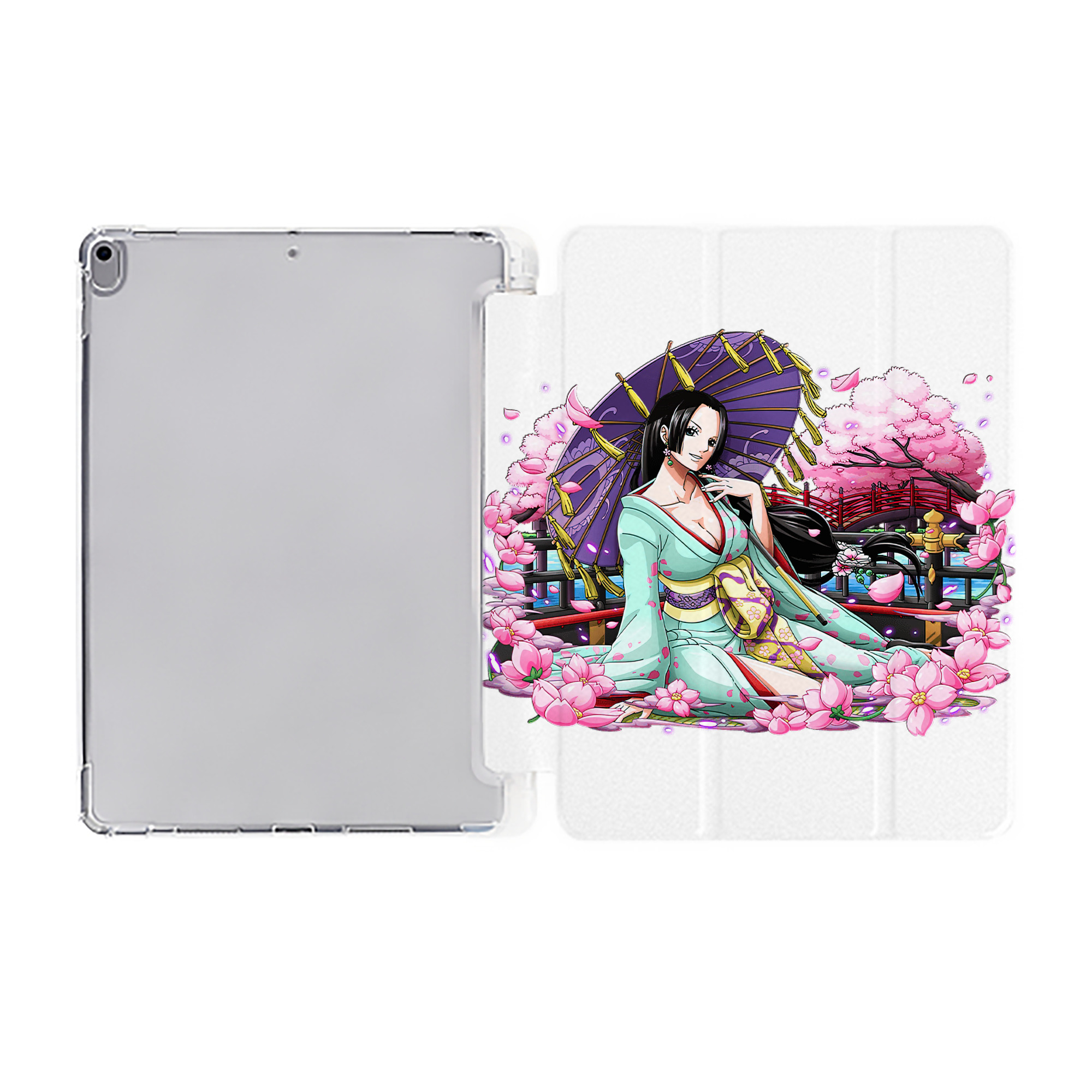 （画像用） ワンピース ボア・ハンコック ONE PIECE Boa·Hancock IPad ケース ペン収納付き 三つ折りスタンド PUレザー×シリコン 対応機種9.5/10.5/10.9インチ